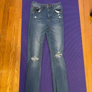 High rise slime flare jeans
